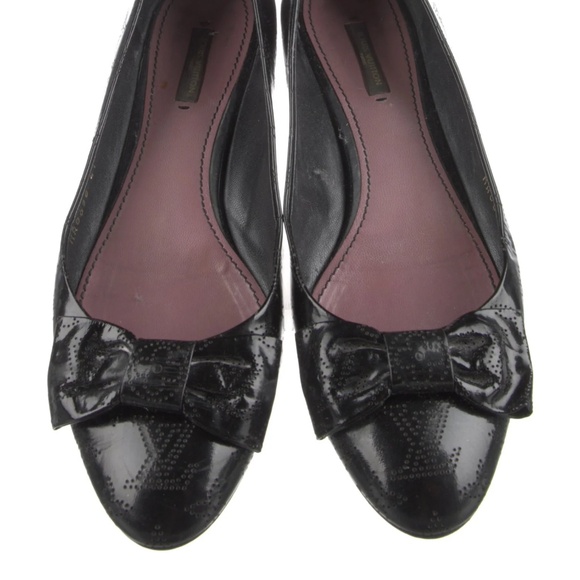 Luis Vuitton Monogram Pattern Patent Leather Flats - Picture 1 of 4